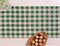 Checkered Linen Table Runner 36 inch - 100% Pure Linen Green and Natural Plaid Table Runner 14 x 36 Inch Ideal for Dresser and Coffee Tables - Morgan Check